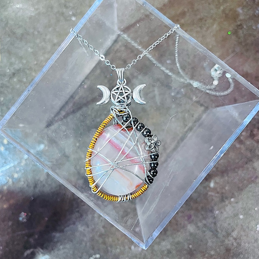 Lace Agate Goddess Necklace
